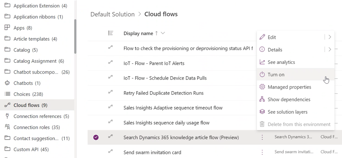 Attiva il flusso di articoli della Knowledge Base